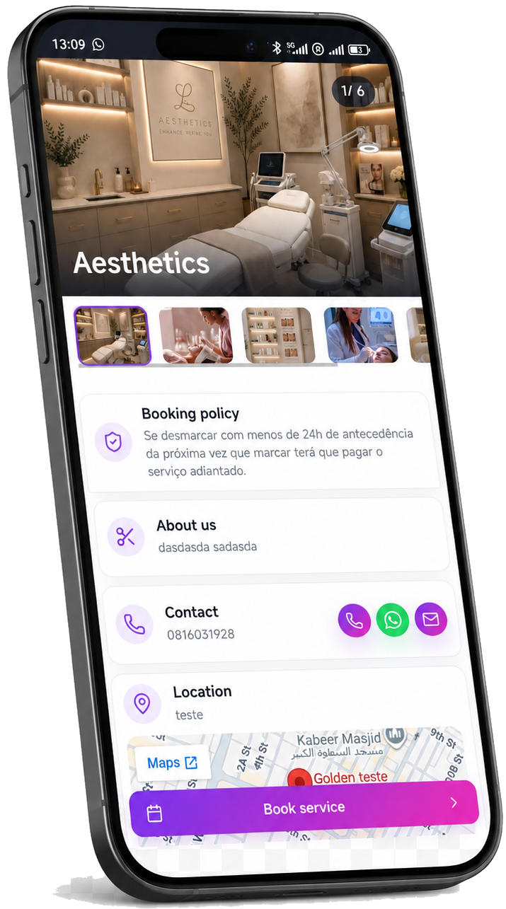 Beezzy clinic calendar on a phone